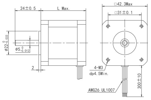 nema 17 stepper motor Dimensions