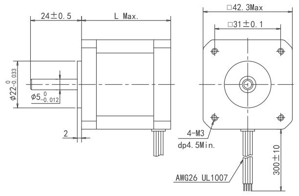 12v nema 17 stepper motor Dimensions