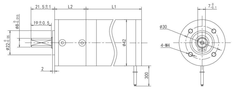 3 pole brushless dc motor Dimensions