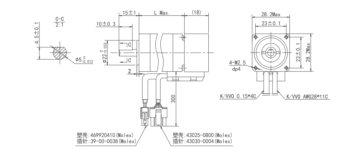 nema 11SSM Series Step-Servo motor System Dimensions