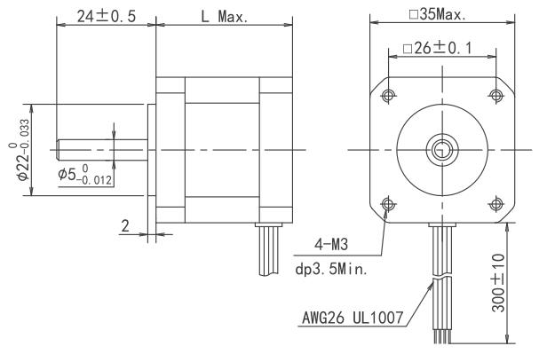 nema 14 stepper motor Dimensions